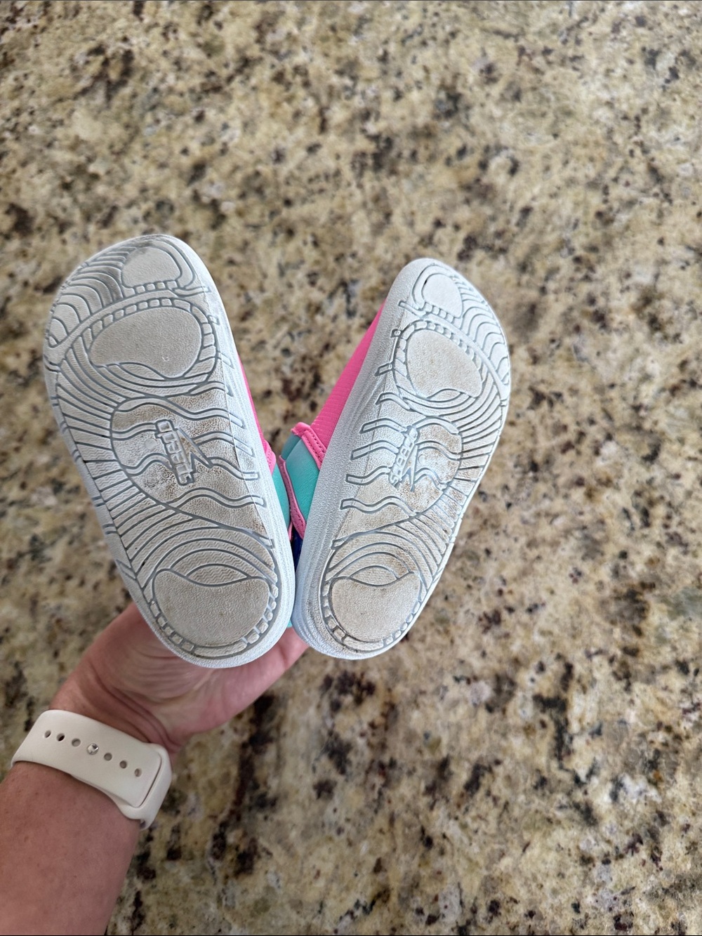 Speedo Pink and Teal Kids Water Shoes with Hook-and-Loop Strap - Picture 7 of 7